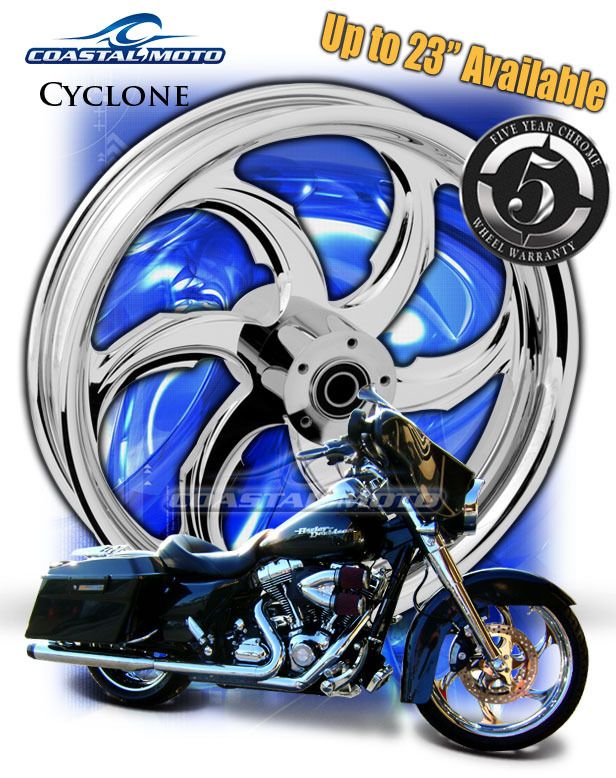Purchase COASTAL MOTO CYCLONE CHROME 23" MOTORCYCLE WHEEL HARLEY